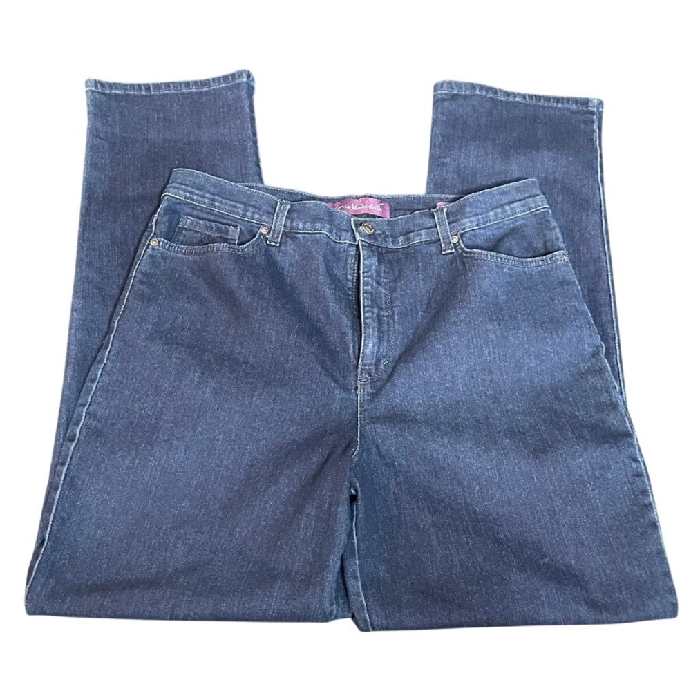 Gloria Vanderbilt Amanda Jeans Womens 14 Dark Wash High Rise Tapered Leg Denim